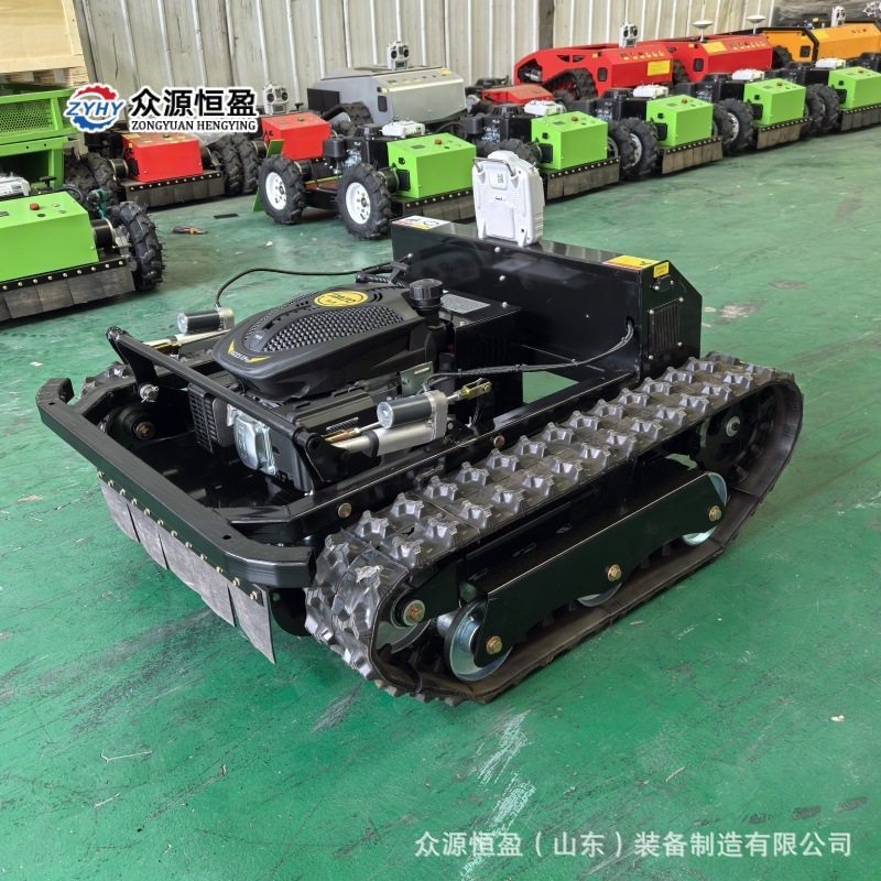 出口台湾遥控割草机 履带式爬坡除草机 自行走果园600D黑色割草机