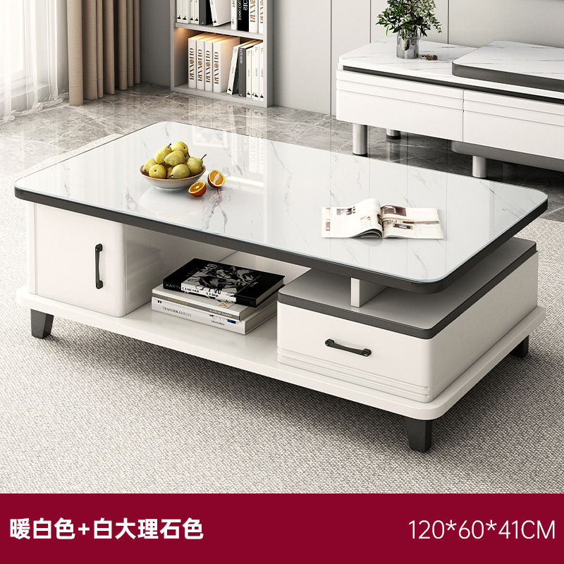 Gabinete de televisión moderno y simple sala de estar doméstica tipo piso retráctil 2024 nuevo gabinete de televisión de mesa de té combinación