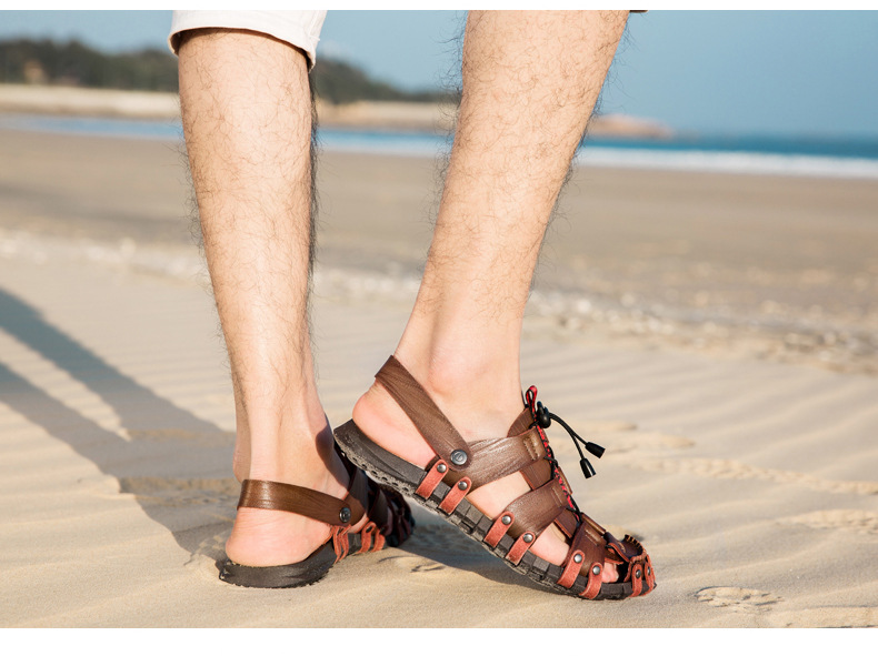 Scarpe da spiaggia comode e spesse da uomo con fondo spesso, scarpe casual estive con foro Baotou_voghion.com