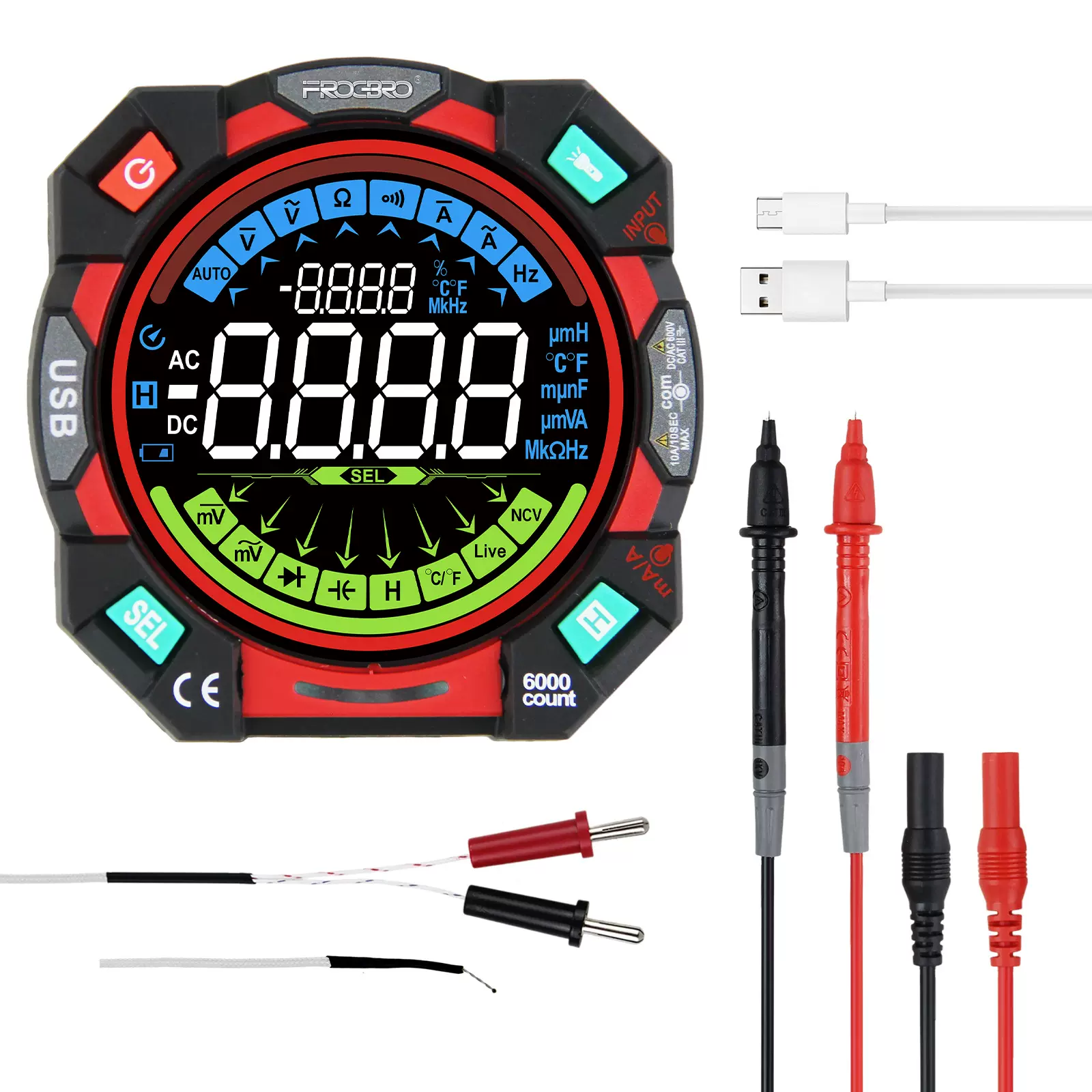FROGBRO智能万用表高精度全自动防烧小方块电工压力表数显万能表