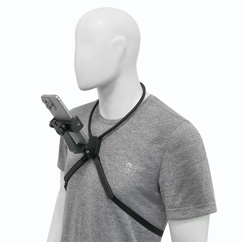 New Sports Camera Quick-Release Strong Magnetic Silicone Neck Mount for Phone First-Person Perspective Anti-Shake Live Streaming