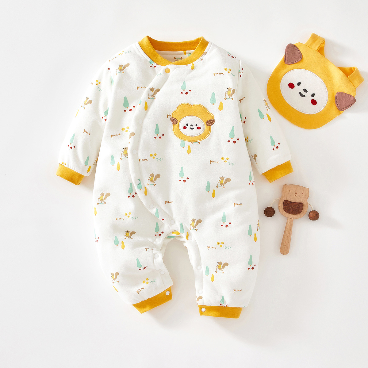 Conjunto de otoño para bebé con relleno de algodón, pelele para recién nacidos, ropa para bebés, traje de una pieza para recién nacidos, grueso y cálido para otoño e invierno.