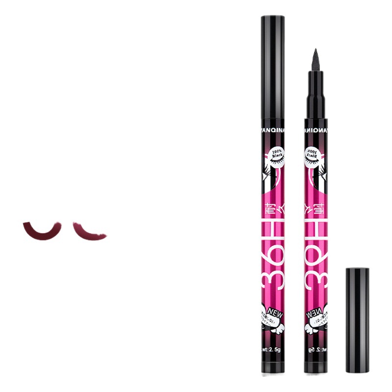 Yanqina Long-Lasting 36H Liquid Eyeliner Pen Is Not Easy to Smudge, Cool Black Domestic Makeup Anti-Sweat Colorful Eyeliner Pen