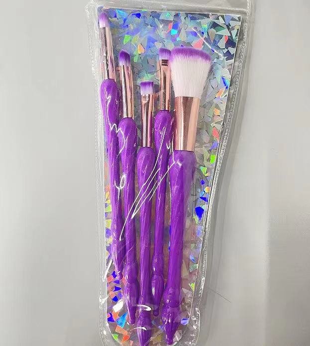 Plastic Material Simple Style Pink Purple Green Plastic Plastic Handgrip Makeup Brushes 1 Piece