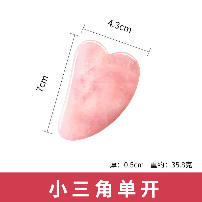 Herramienta de Jade Rosa para Masaje Facial, Forma de Pez y Triángulo