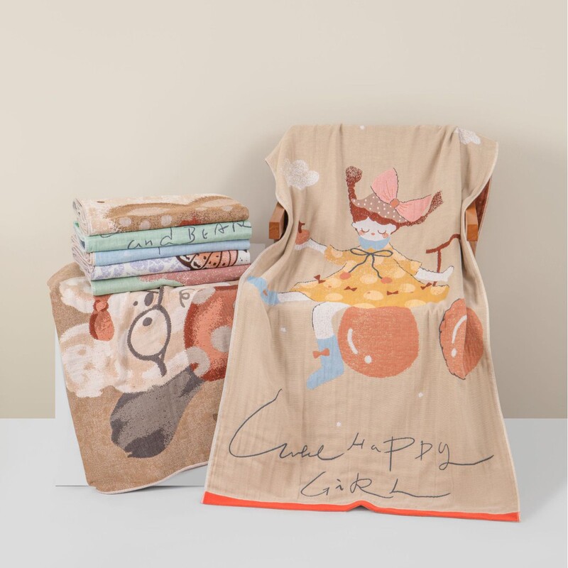 Gauze bath towel cotton increase 80*160 wrap adult cartoon absorbent quick-drying beach towel cotton a bath towel Gauze bath towel cotton increase 80*160 wrap adult cartoon absorbent quick-drying beach towel cotton a bath towel