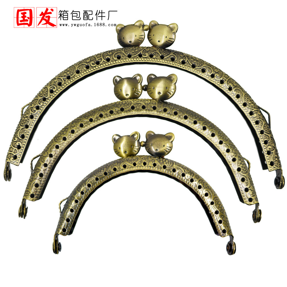 8.5CM 10.5CM 12.5CM relieve cuadrado cabeza de gato oro boca al por mayor semicircular cabeza de gato animal