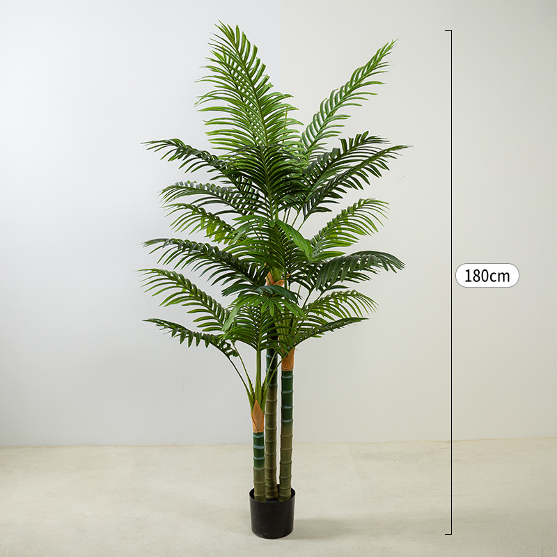 Simulación de girasol de cola suelta, planta verde de girasol de cola de fénix, planta en maceta de piso, decoración de sala de estar grande, árbol falso, planta de palmera