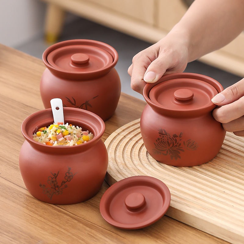 炖盅陶瓷烤梨紫砂炖罐隔水参盅大中小瓷盅炖燕窝炖排骨炖补品汤煲