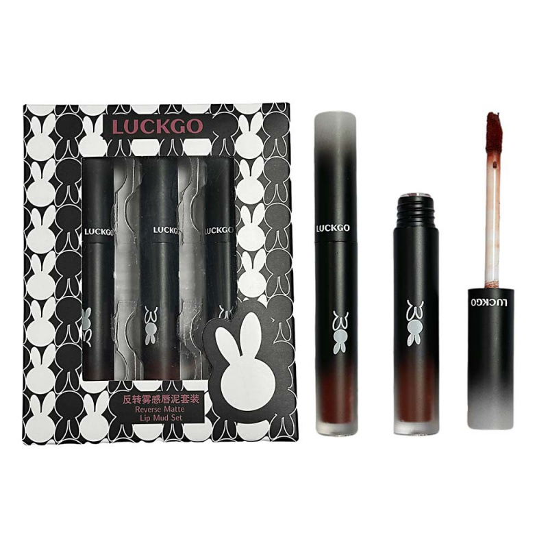 LUCKGO reversión de niebla lipstick set, lipstick brillante, niebla de terciopelo, brillo labial blanco, lipstick barato para estudiantes