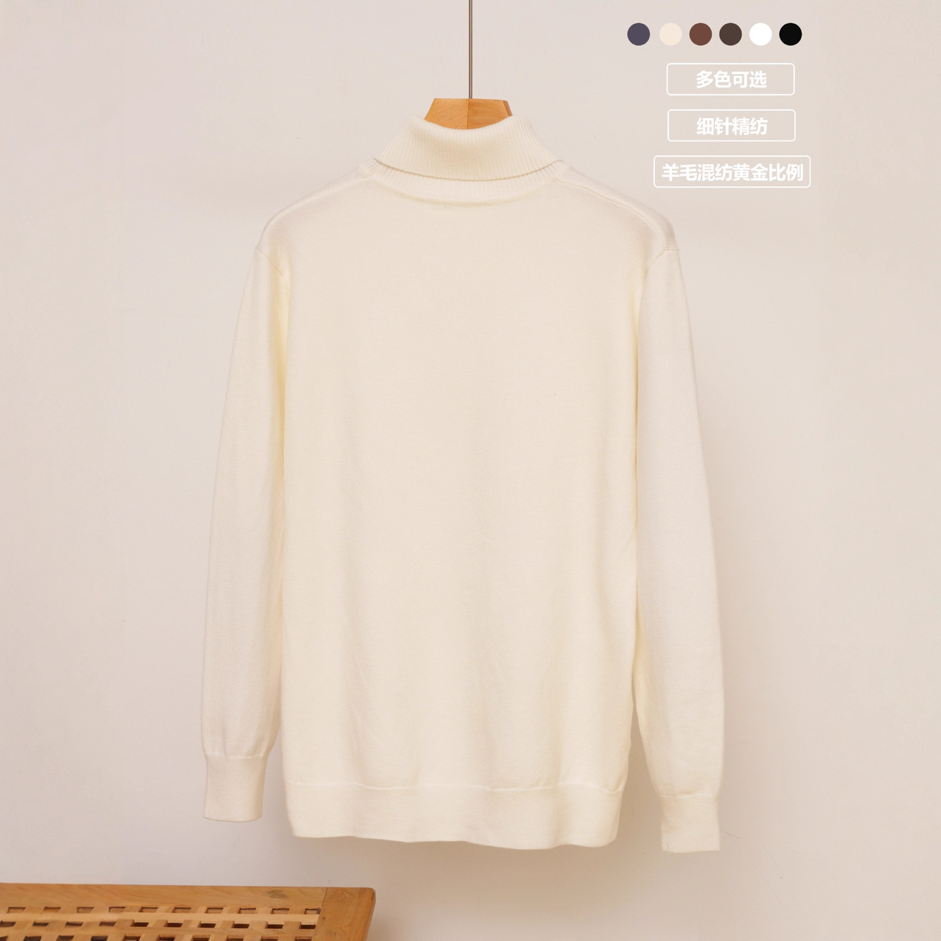 Suéter de lana suave de otoño y invierno de hombre transfronterizo, suéter de punto de color sólido, suéter de solapa de hombre