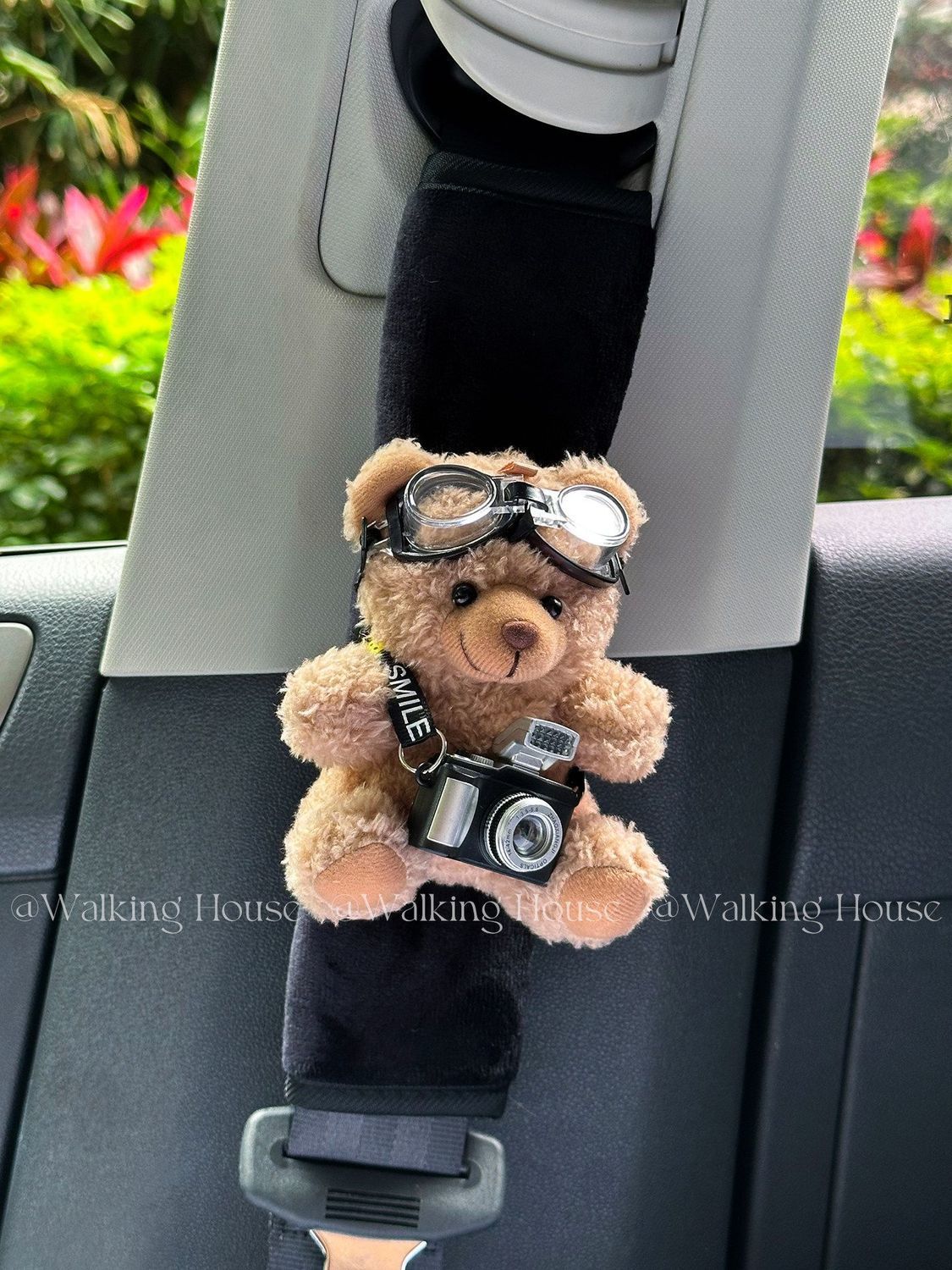 Car Seatbelt Decorative Shoulder Pads, Cute and High-End, Maillard Bear Plush Car Interior Decoration Gift