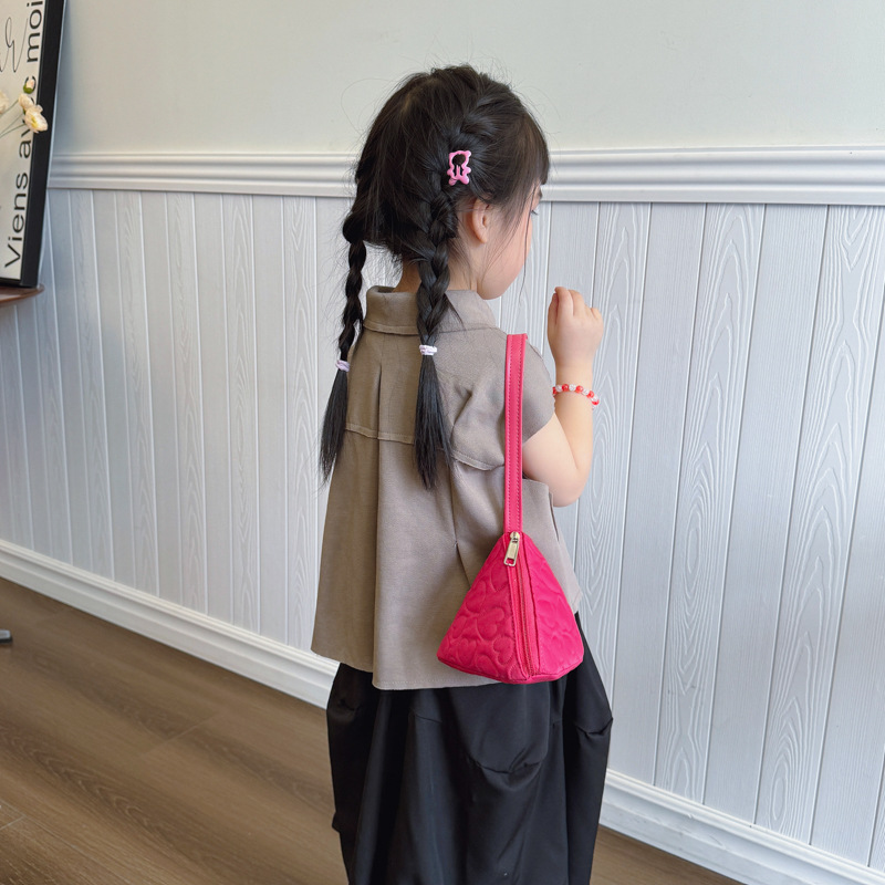 Bonito bolso infantil con forma de zongzi simple color sólido mini bebé mochila portátil auriculares bolso de cambio