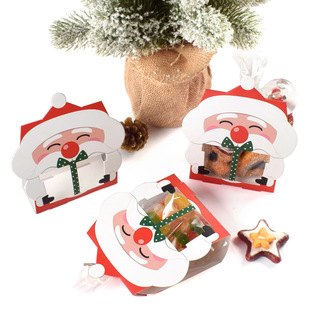 Christmas Santa Claus Handbag Box Halloween Snowflake Nougat Nougat Nougat Biscuits Packing Box in stock 8/Set