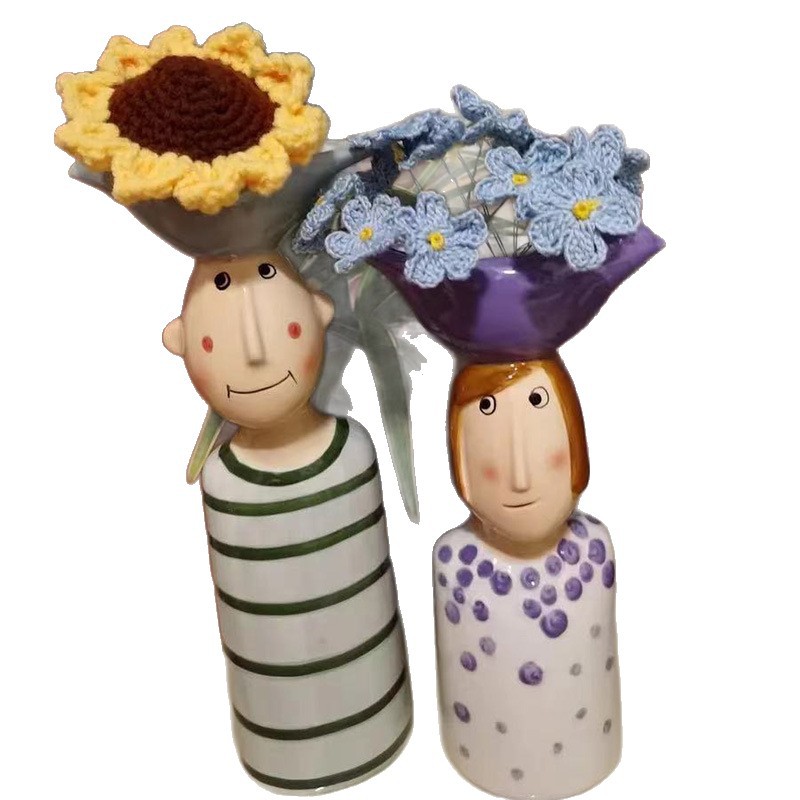 Decoración de ornamentación vasos de flores cerámicas creativas personalidades encantadoras nórdicas hidropónicas caseras balcón de flores secas