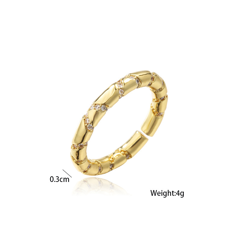 Nihaojewelry Wholesale Jewelry Simple Copper Micro-inlaid Zircon Fine Open Ring display picture 1