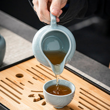 汝窑陶瓷家用公道杯简约大容量分茶器客厅茶桌配件开片可养茶海