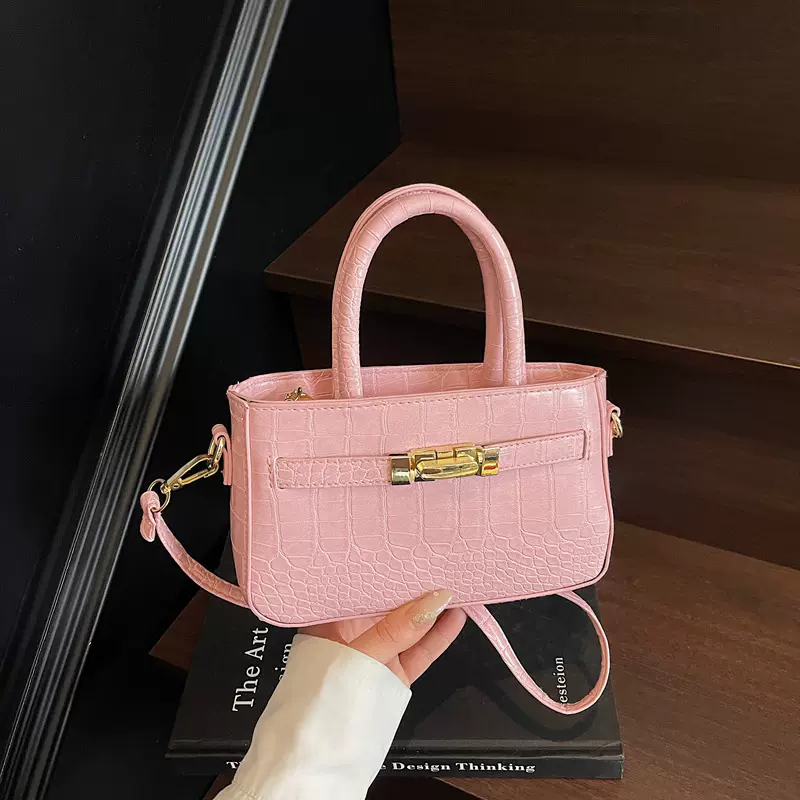 潮流小众高级感鳄鱼纹手提包包女2025新款时尚洋气纯色单肩斜挎包