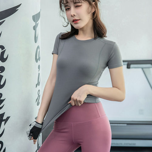 Sports yoga top women's coat tight short-sleeved gym running suit quick-drying training clothes spring, autumn and summer