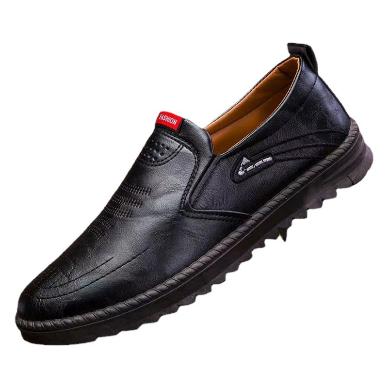 Кожаная обувь 2021, осенне-зимняя новая мужская кожаная обувь, удобная мужская повседневная обувь без шнуровки на мягкой подошве, популярная мужская обувь оптом
