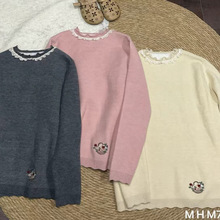 2025冬季新款女圆领日系棉打底衫文艺风ins森系女装减龄显瘦复古