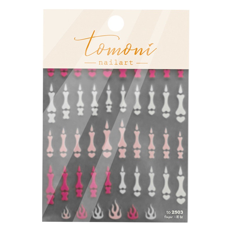 Popular en línea celebridad hueso uñas pegatinas retro pata europea y americana llama navidad halloween diversión uñas pegatinas ultrafinas