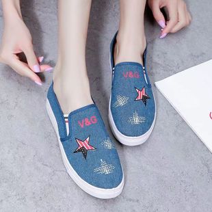 New Women's Shoes Old Beijing Cloth Shoes Women's Canvas Shoes Low-top Shoes Slip-on All-match Casual Flat Fashionable Women's Single Shoes
