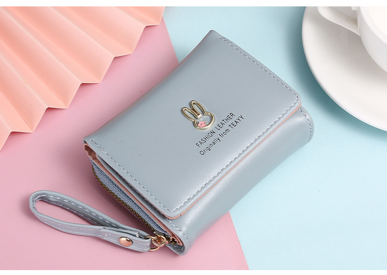 Women's Rabbit Solid Color Pu Leather Side Zipper Wallets display picture 4