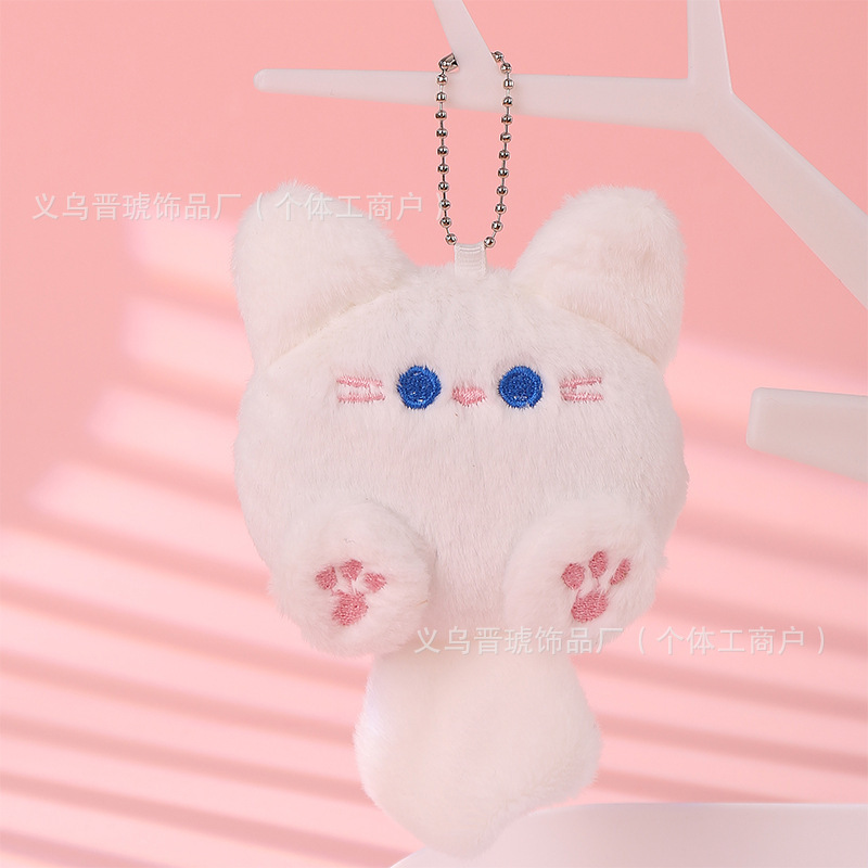 人気のかわいいきしむぬいぐるみロングテール猫人形キーホルダー漫画人形スクールバッグギフトペンダント|undefined