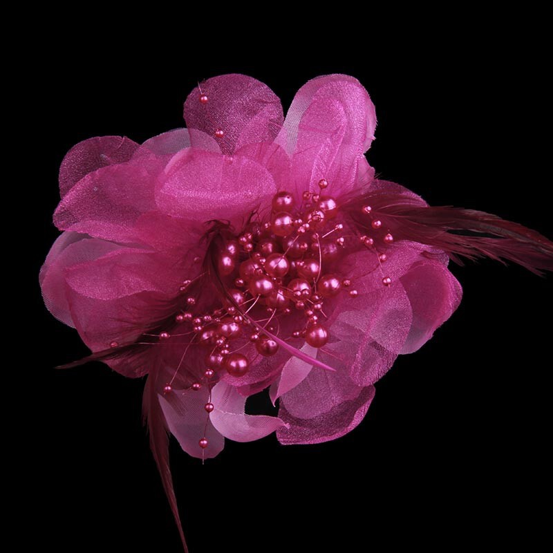 Korean fashion beautiful beaded feather brooch brooch festival dance performance stage travel photo with small suit