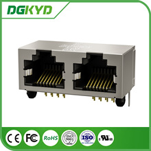 RJ45 网口连接器 无灯带屏蔽 8P8C 双端口 DGKYD561288GWA3DY1027