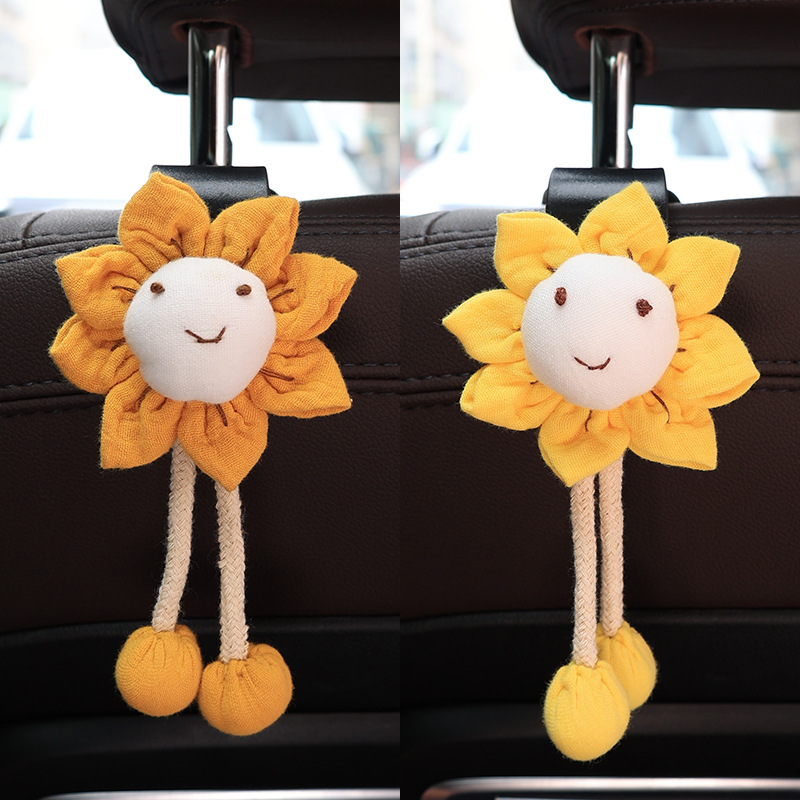 Gancho para automóvil, respaldo del asiento, filas delanteras y traseras, flores lindas, almacenamiento multifunción para automóvil, respaldo, gancho pequeño, suministros para automóvil
