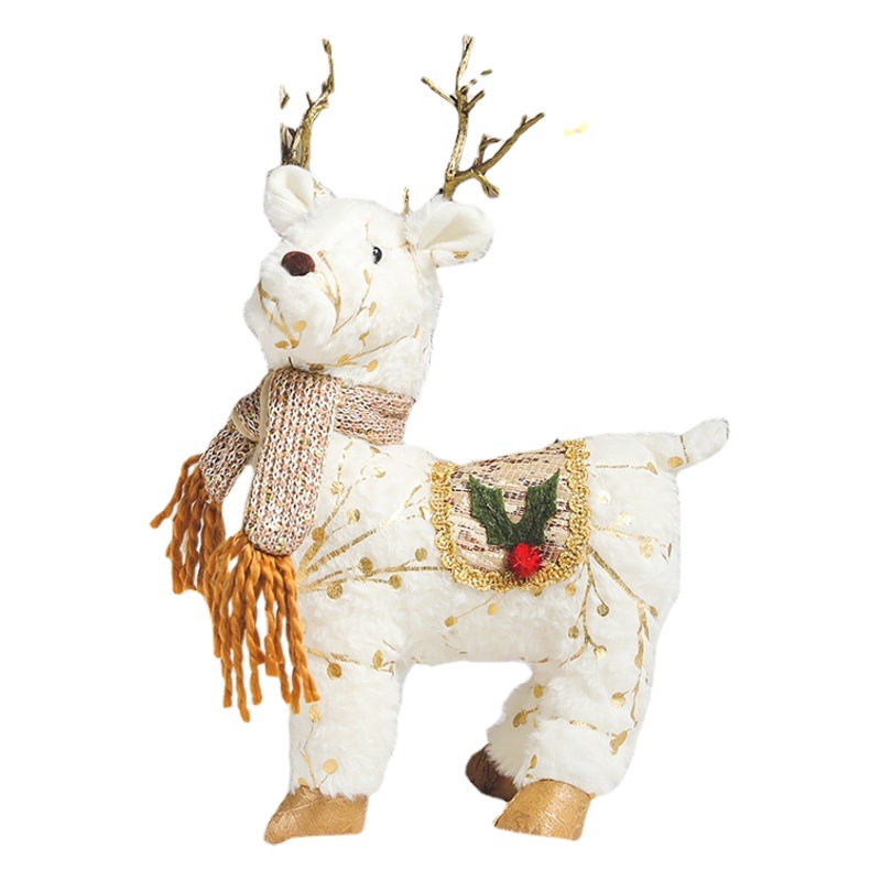 Navidad decoración pequeño ciervo carro trineo coche Navidad necesidades diarias ventana decoración muñeca