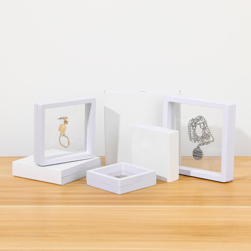Transparent PE film display box paper sleeve floating packaging box matching gift bag jewelry ring paper box 