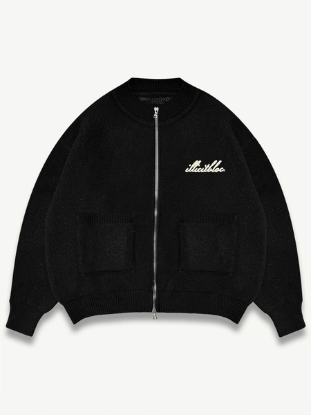 Trend knitted retro design sweater with zipper for men and women…