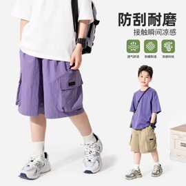 男童夏装工装短裤2025新款洋气儿童五分裤宽松中大童裤子潮牌炸街