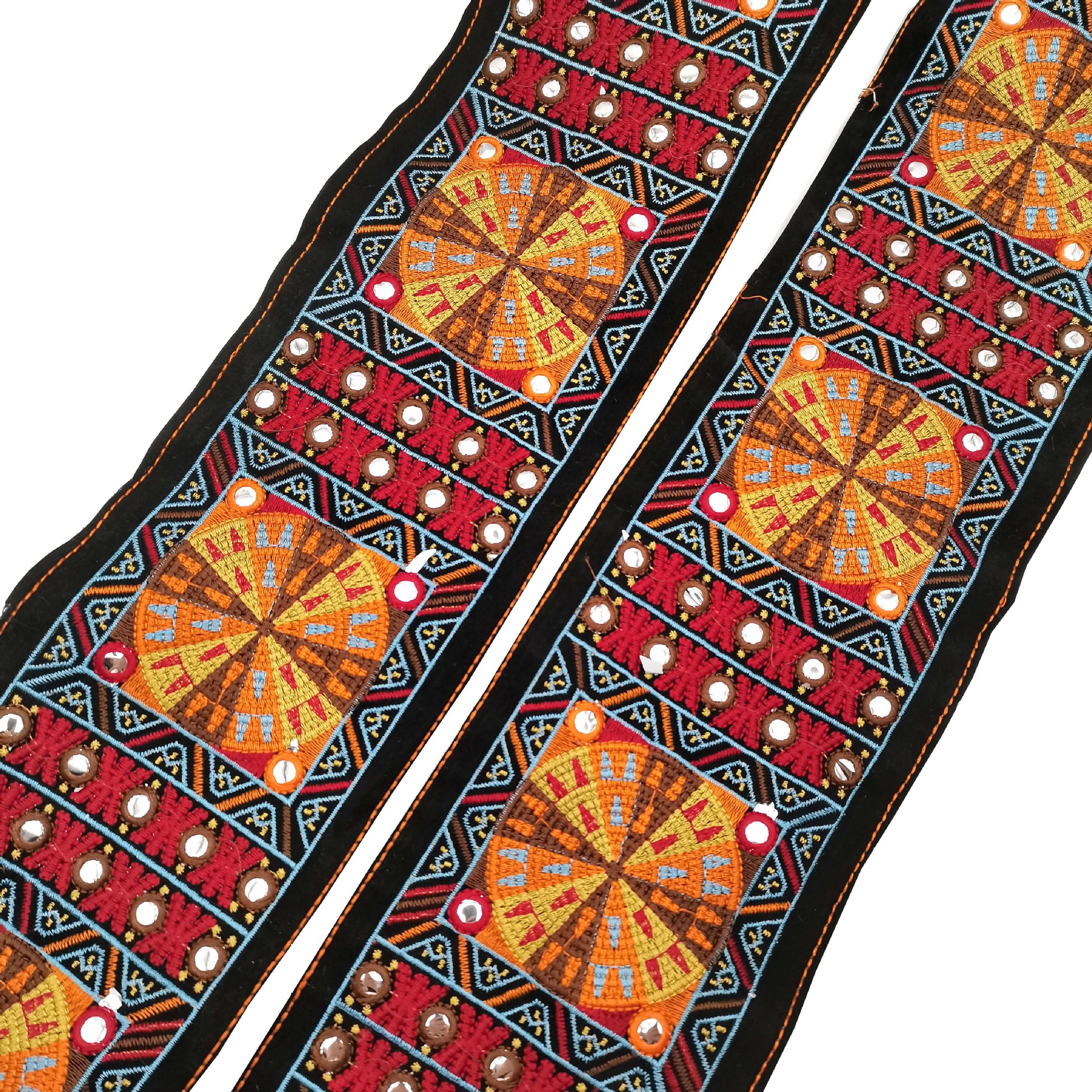 民族风刺绣花边辅料 平绣镜片织带花边 民族复古服饰装饰配料批发