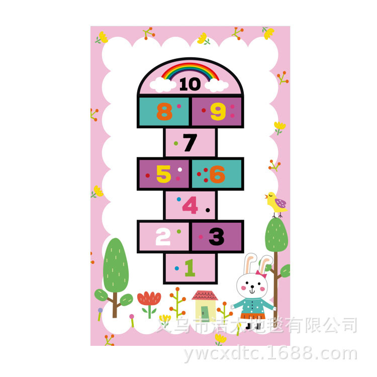Fun Children's Climbing Mat Game Blanket Cartoon Jumping Plaid Floor Mat Parent-Child Educational Game Blanket Jumping Mat