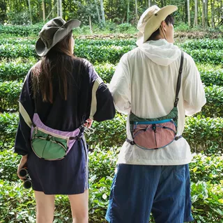 日系户外尼龙运动斜跨胸包男女学生跑步腰包男潮牌时尚外出休闲包