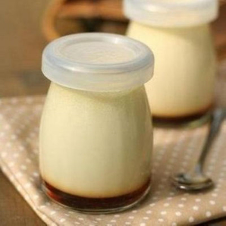 Botella de pudín transparente de 100ml al por mayor botella de vidrio de leche fresca casera bebida de gelatina botella de yogur taza de mousse