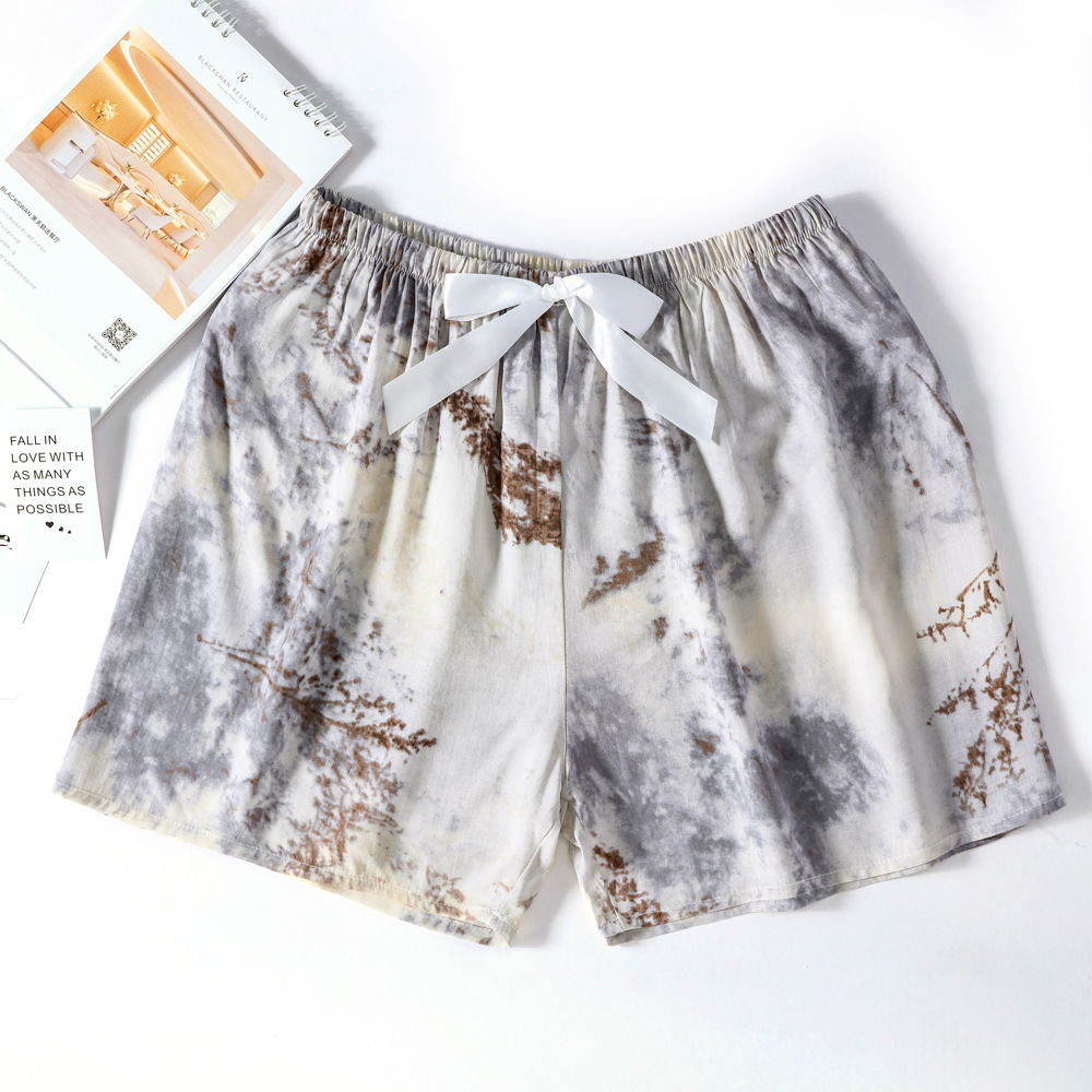 45 pantalones cortos de seda de algodón de verano delgados pijamas transpirables de algodón sintético ultra corto ropa de casa de gran tamaño de playa para mujeres