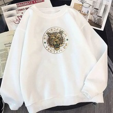 秋冬季卫衣男加绒加厚无帽圆领韩版宽松潮流男士春秋季长袖上衣服