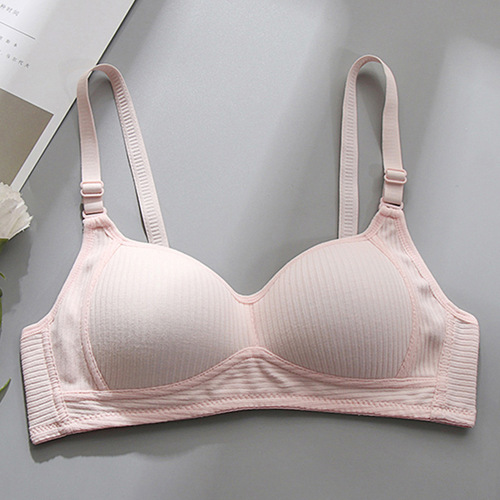 Gattoni Cotton Girls' Underwear Wire-Free Thin Student High School Bra Simple Glossy Thread Small Bra