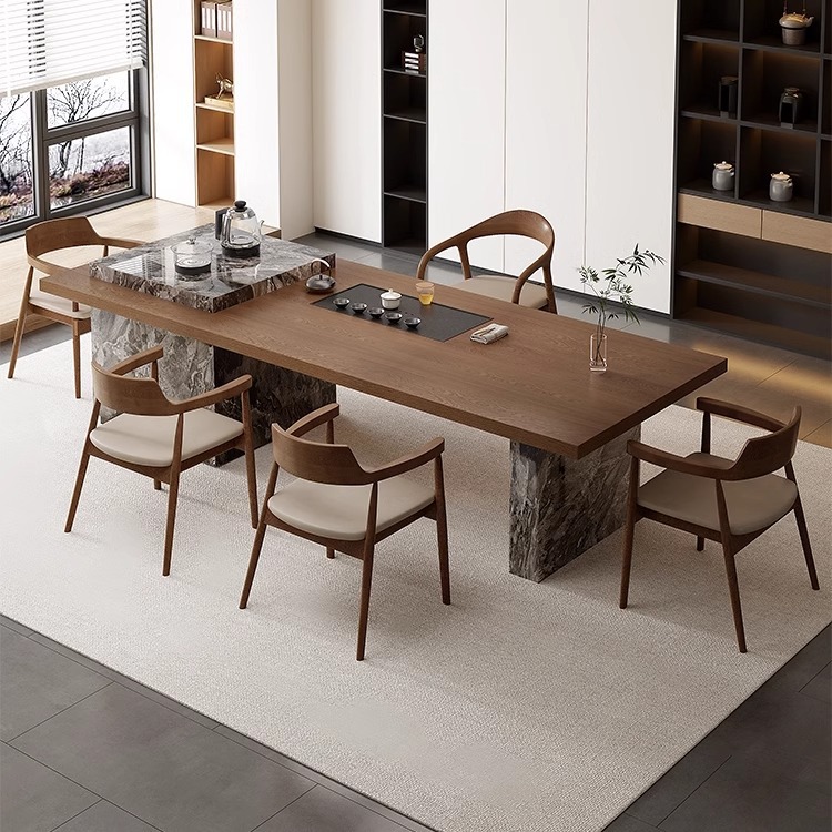 패션 : 티테이블1.6m + 슈멧의자 + 히로시마의자_4 + 프리 [인덕션쿠커 + 흑금석 티트레이]