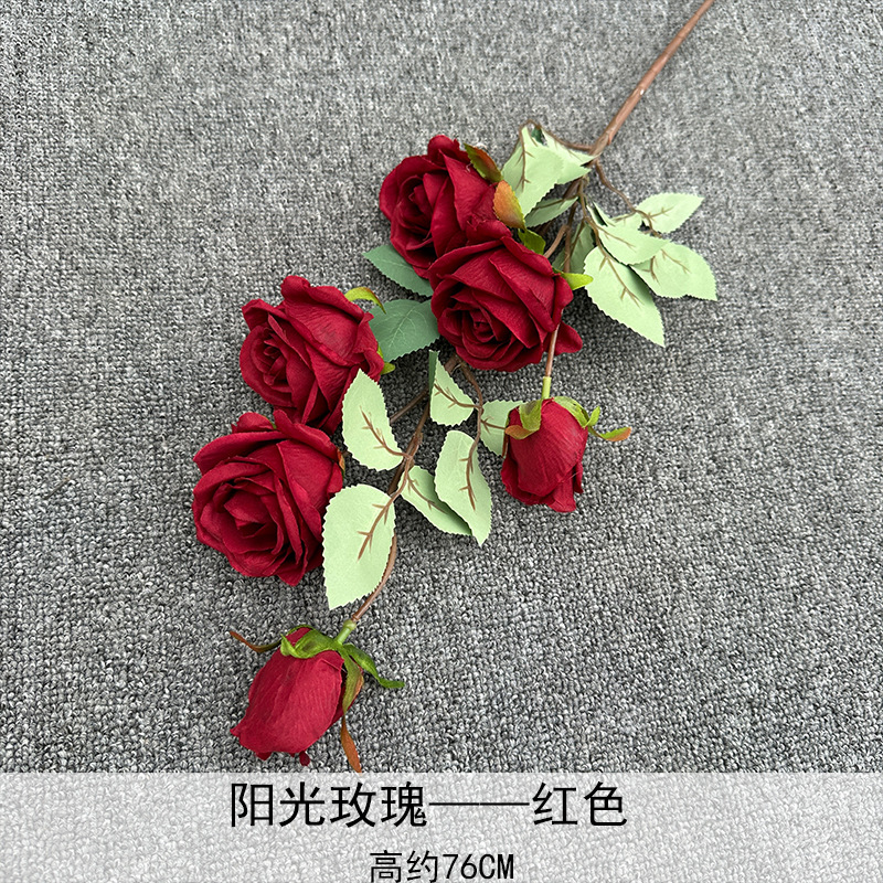 Artificial Rosa sola franela Rosa flor artificial boda decoración del hotel decoración del hogar arreglo de flores flor artificial Rose