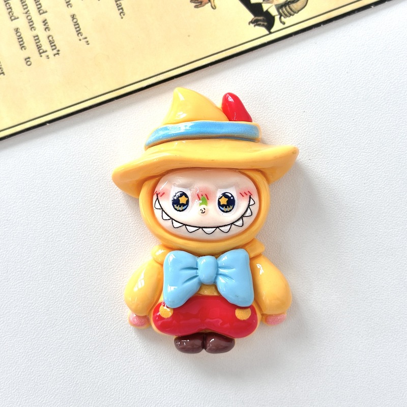 新しい漫画かわいいラブブ半透明ソリッドカラー冷蔵庫マグネット樹脂アクセサリー三次元装飾磁気ステッカー|undefined