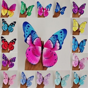 Six-day dance props butterfly double-layer three-dimensional wrist ring insert rod hand-held stage performance rubber band opening ceremony