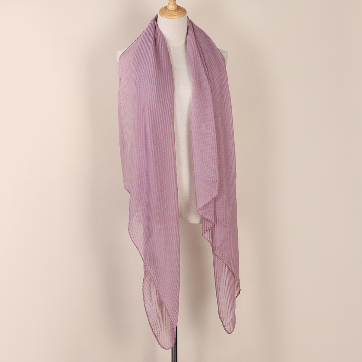 Women's Scarves wrinkled fashion plain wrinkled wrap headscarf solid color voile long shawl_voghion.com