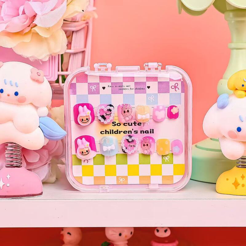 Sanrio Wearable Manicure Set Children's Cartoon Princess Nail Stickers Cute Princess Removable Three-Dimensional Manicure