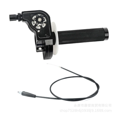 Off-Road Motorcycle Cnc Aluminum Throttle Seat Body Twist Handle Large Twist Handle Seat Cable Cable Oiler (Motorcycle Handle Cover) - black